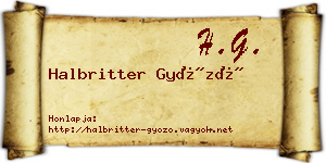 Halbritter Győző névjegykártya